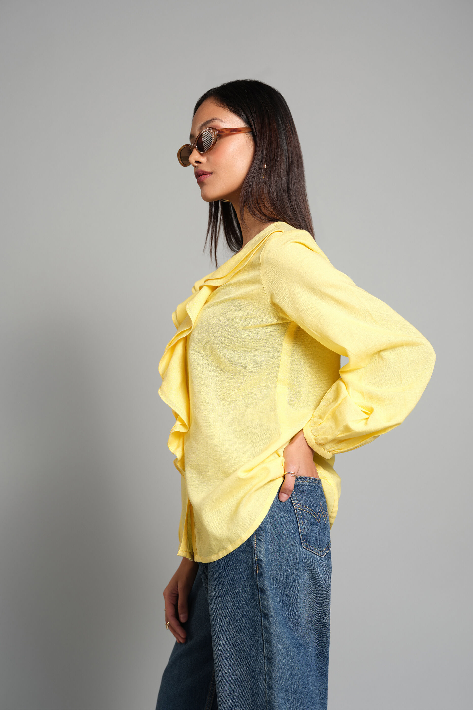 All In The Ruffles Top, Yellow, image 4